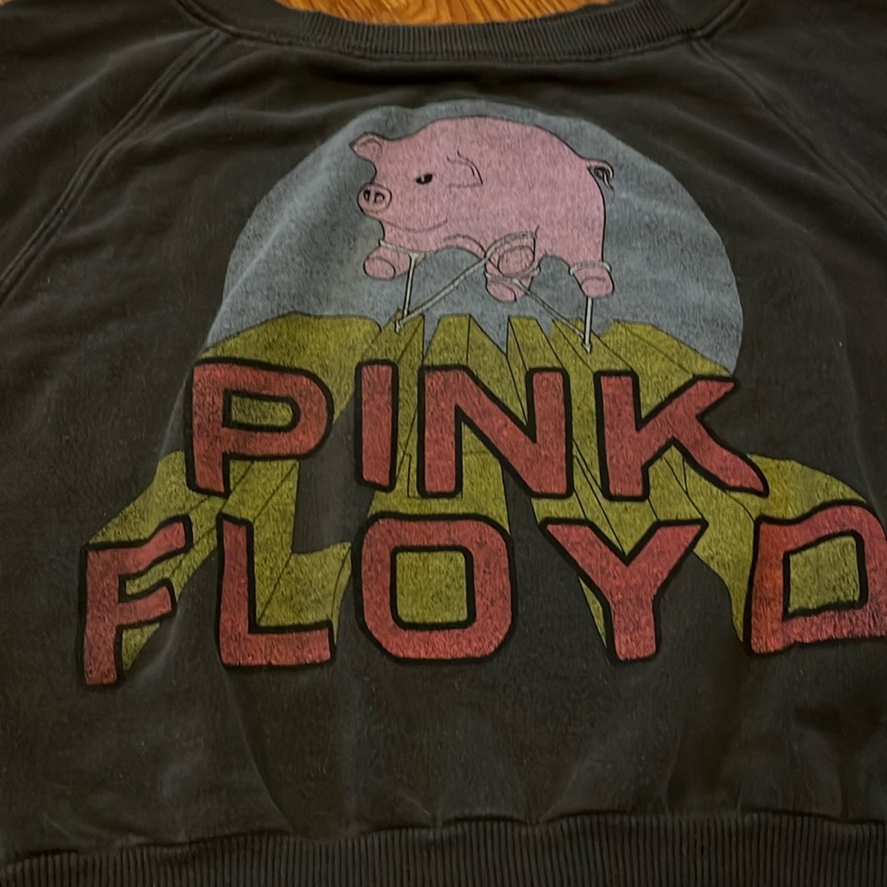 Recycled Karma Pink Floyd Cropped raglan sweatshirt sz small never worn